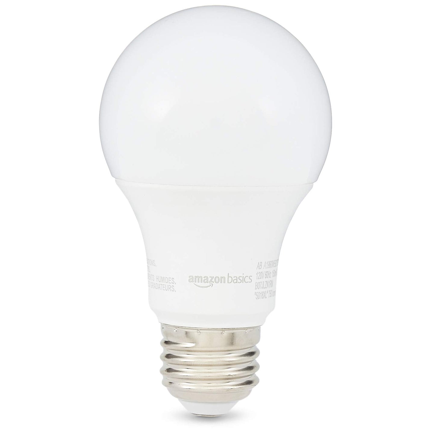 Amazon Basics A19 LED Light Bulbs 60 Watt Equivalent, Soft White (2700K), Energy Efficient 9W, Non-Dimmable, 10,000 Hour Lifetime, 2-Pack