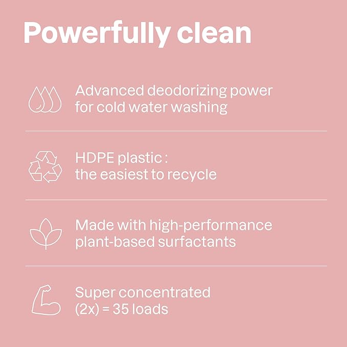 ATTITUDE Baby Laundry Detergent, EWG Verified, Plant and Mineral-Based Formula, HE Compatible, Vegan Household Products, Pear Nectar, 35 Loads, 35.5 Fl Oz