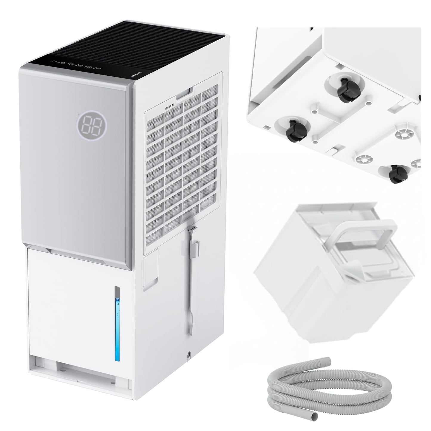 GarveeHome 4500 Sq. Ft Dehumidifier, Max 100 Pint/Day Smart Compressor Dehumidifier for Basement with Drain Hose, Smart Humidity Control, Energy Efficient & Quiet for Bedroom, Large Rooms