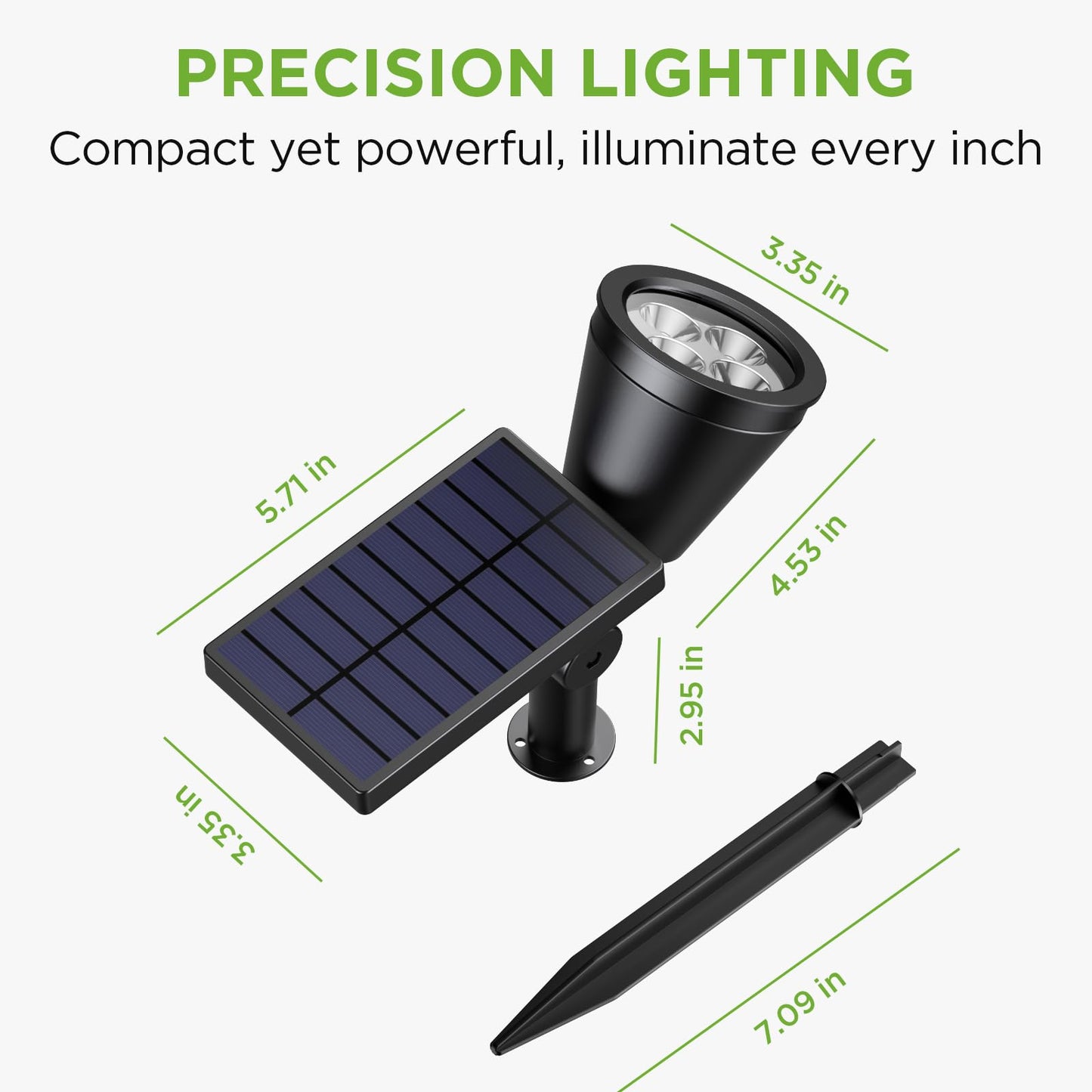 InnoGear Solar Lights Outdoor Waterproof Solar Garden Light for Outside Yard Landscape Lighting Pathway Spot Lights Spotlight Wall Light Auto On/Off, Pack of 4 (White)