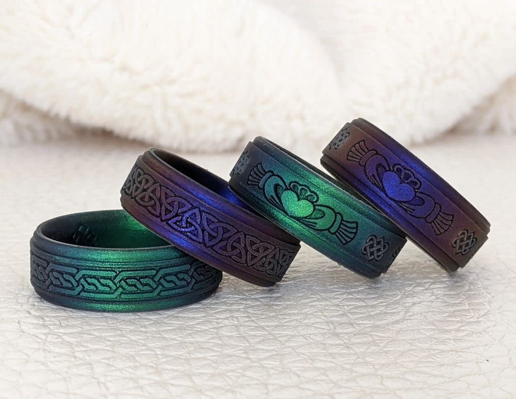 Knot Theory Trinity Silicone Ring for Men - Cosmic Purple Size 12, Breathable Comfort Fit 8mm Bandwidth