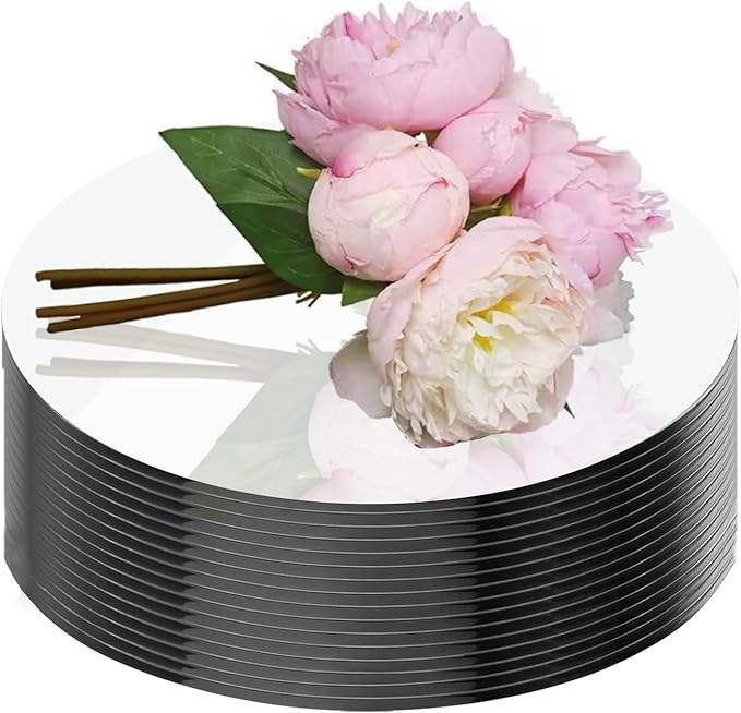 16Pack Round Mirror Plates for Centerpieces Tables, 6inch Mirror Trays Circle Mirror Plates for Tables Decoration, Circula...