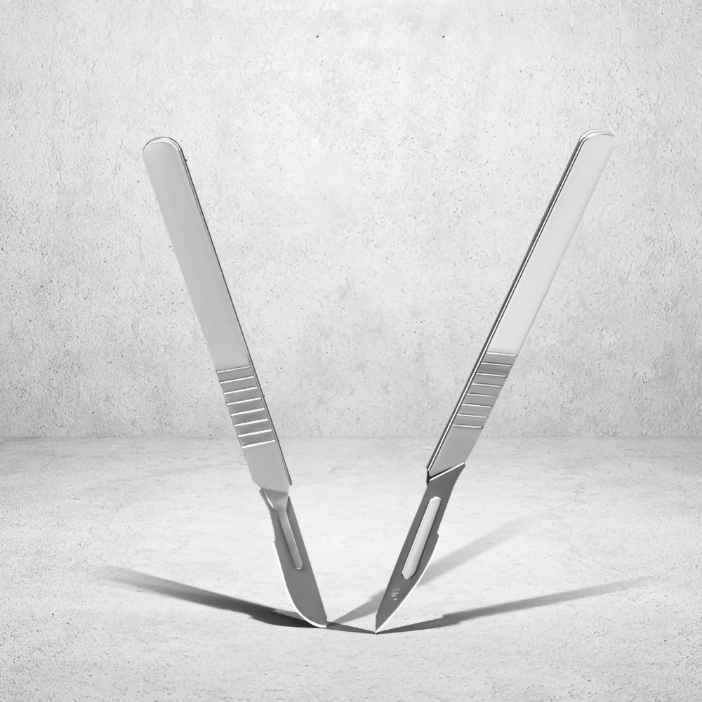 LabAider Surgical Grade Blades #11 10pcs Sterile with #3 Scalpel Knife Handle for Biology Lab Anatomy, Practicing Cutting, Medical Student, Sculpting, Repairing