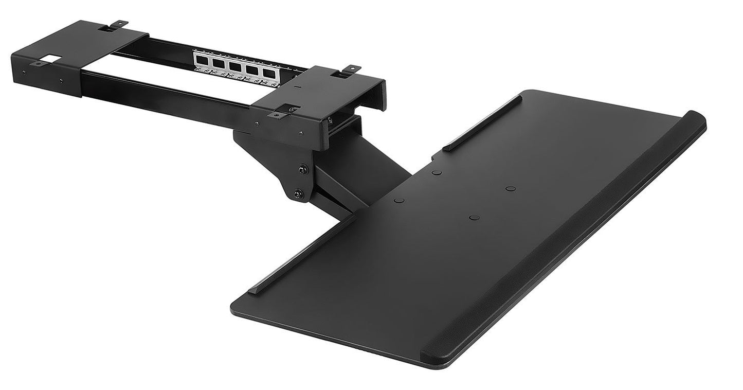 Mount-It! Under Desk Computer Keyboard and Mouse Tray, Full Motion Slide Out Keyboard Tray with Tilt, Swivel and Height Adjustment, Ergonomic Keyboard Drawer with Gel Wrist Pad, Black