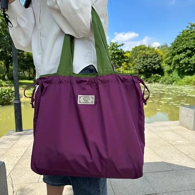 Extra Large Tote Bag - Lightweight Drawstring Grocery Tote
