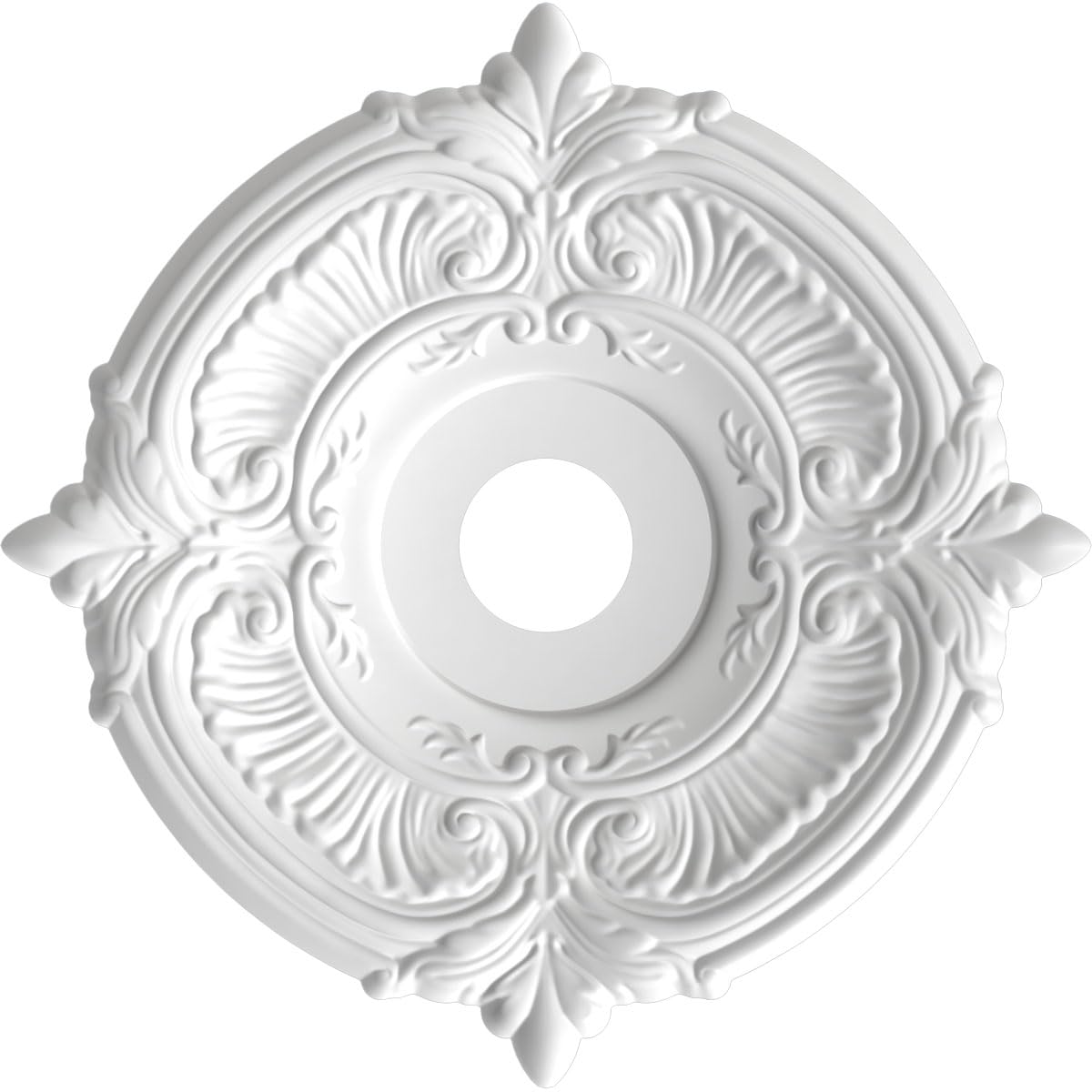 Ekena Millwork Cmp19Atamb Attica Thermoformed Pvc Ceiling Medallion (Fits Canopies Up To 6 3/4), 19Od X 3 1/2Id X 1P, Textured M