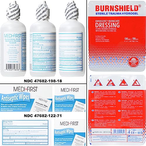 MFASCO First Aid Kit Refill Pack - Meets 2021 ANSI Standard, Class B Supplies, Heavyduty Medifirst Bandages, New Required ...