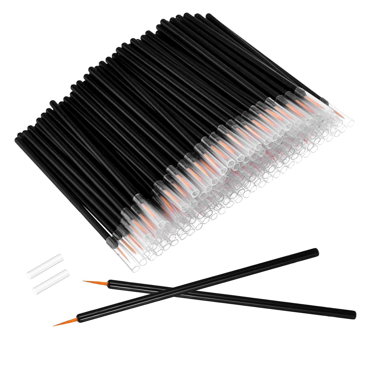 150 Pcs Disposable Eyeliner Brush Set Ultra-fine Point Eye Liner Applicator Cosmetic Eyelash Brush Wands Applicator Black Makeup