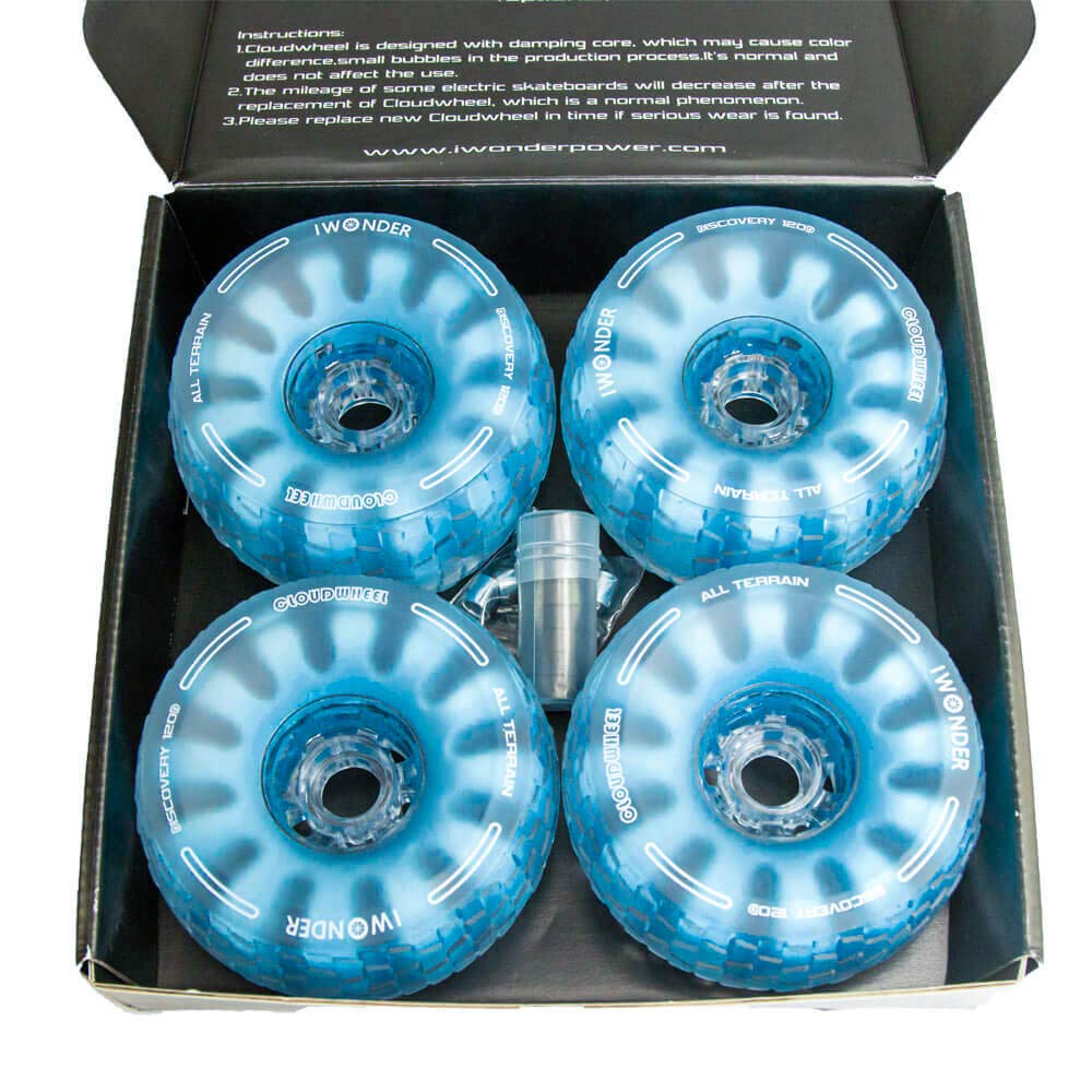 IWONDER Cloud Wheel 120mm Discovery Electric Skateboard Wheels Patented Damping Foam Core All Terrain Off Road Translucent Urethane Longboard Wheels（Not Applicable to Hub Motor