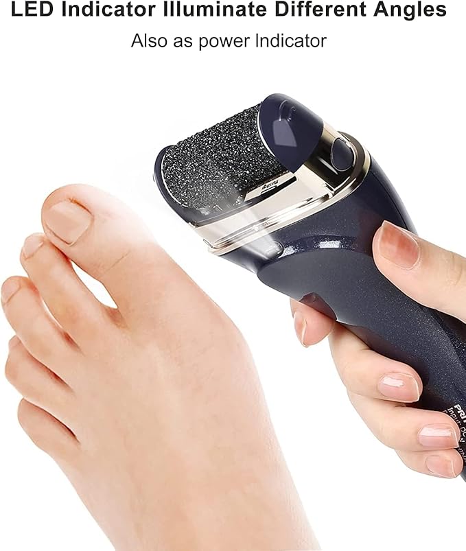 Electric Foot Callus Removers, Portable Electronic Foot File Pedicure Tools, Electric Callus Remover Kit, Professional Pedi Feet Care for Dead, Hard Cracked Dry Skin (Black)