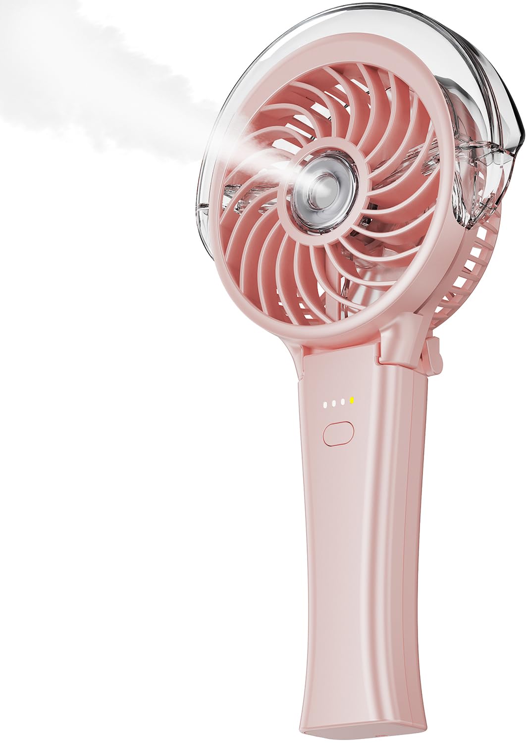 KIBEE Portable Misting Fan - 4000mAh Rechargeable, 50ml Water Tank, Foldable 180 Handheld Fan with Mist Spray, 3-Speed Personal,
