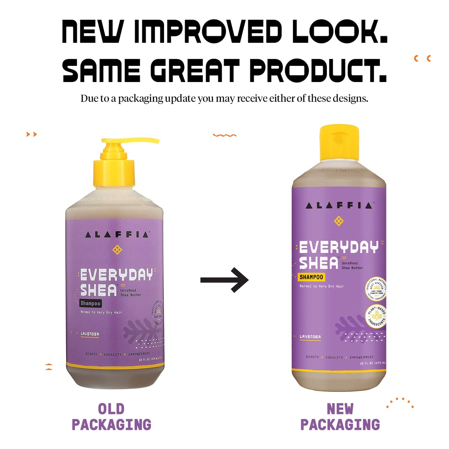 Alaffia Shampoo, Normal to Very Dry Hair, with Shea Butter and Coconut Oil, Lavender 16 Fl Oz