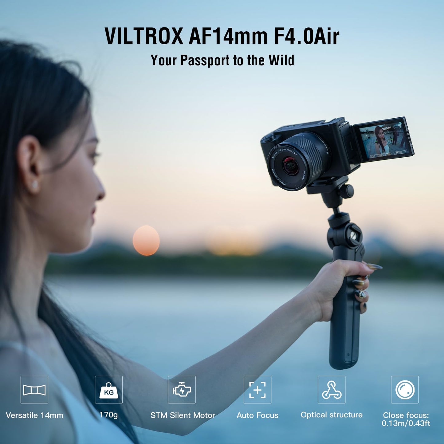 VILTROX AF 14mm F4.0 Air FE-Mount Full-Frame Lens, Ultra-Wide STM Mirrorless Camera Lenses for Sony A7V A7CII A7IV A7III for Vast Skies, Cities & Architecture Photography