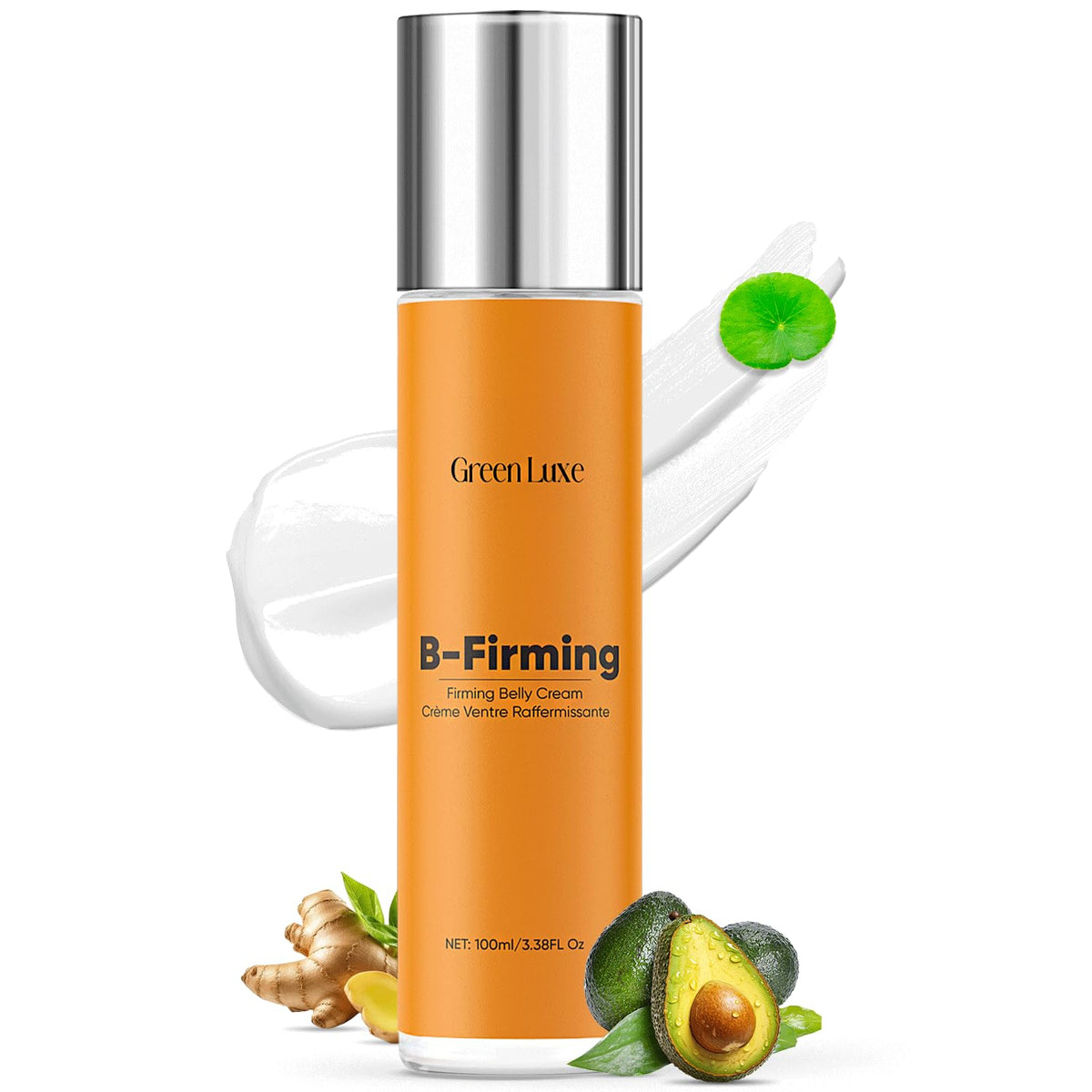 Green Luxe B Flat Belly Firming Cream - Skin Tightening Cream for Body: Lift & Tone Tummy, Thighs, Booty & Arms - Stretch Mark &