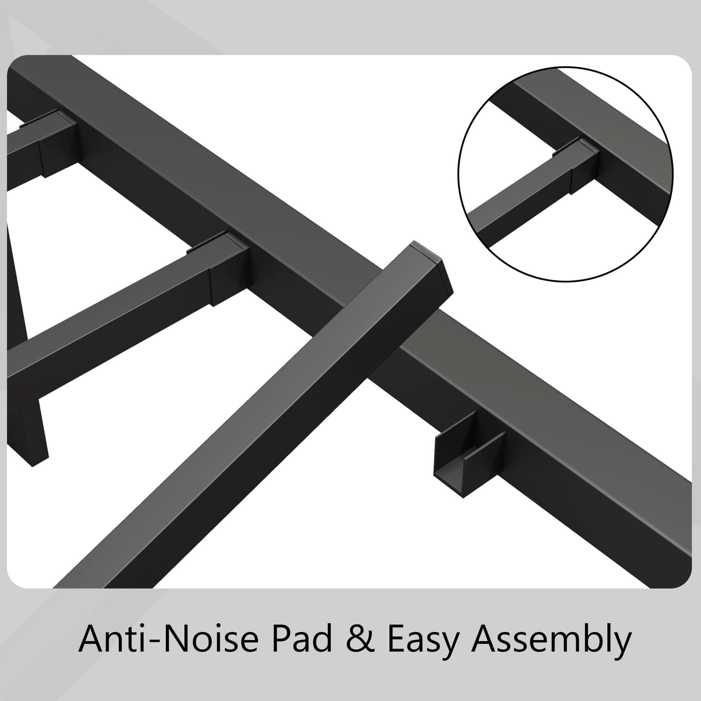 zunatu Queen Size Metal Platform Bed Frame/Victorian Style Headboard and Footboard/Steel Slat Support/Easy Assembly/No Box Spring Needed/Underbed Storage/Noise Free/Black