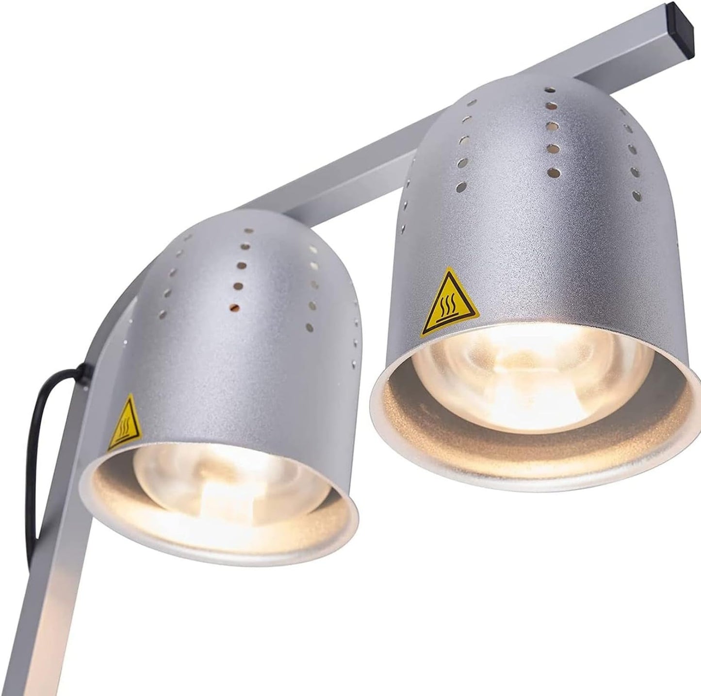 SYBO DL2112 Commercial Grade Food Heat Lamp, Electric 2-Bulb Food Warmer with Adjustable Stand, 500W, Silver