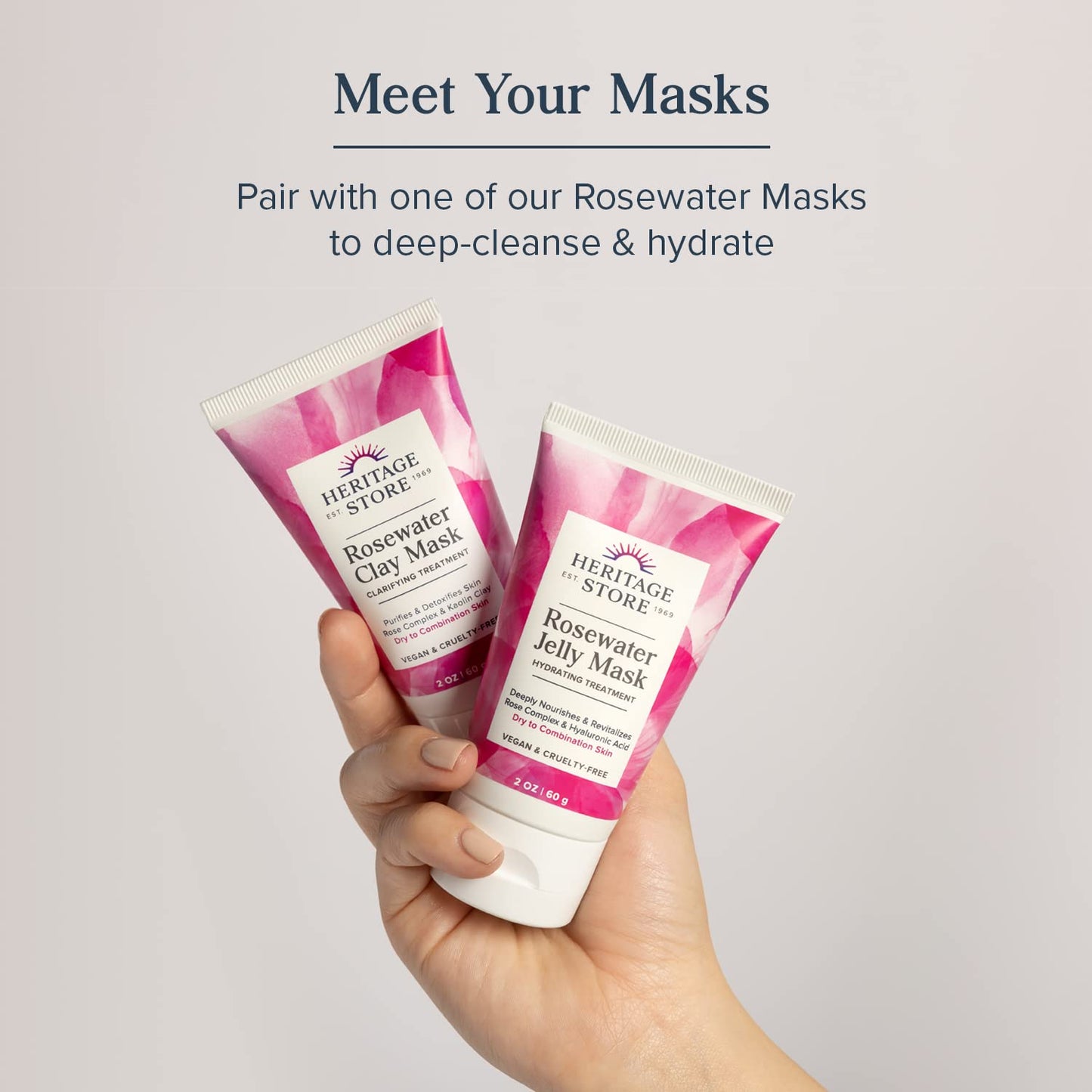 HERITAGE STORE Rosewater Face Moisturizer - Soothing Gel Moisturizer with Rose Complex, Niacinamide and Hyaluronic Acid - Dry to