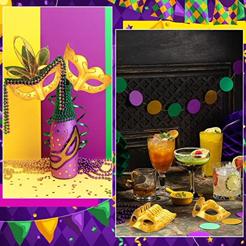 Vinsot 24/48 Pcs Mini Mardi Gras Masks Small Masquerade Mask Cake Toppers Carnival Party Favors Venetian Centerpiece Decor