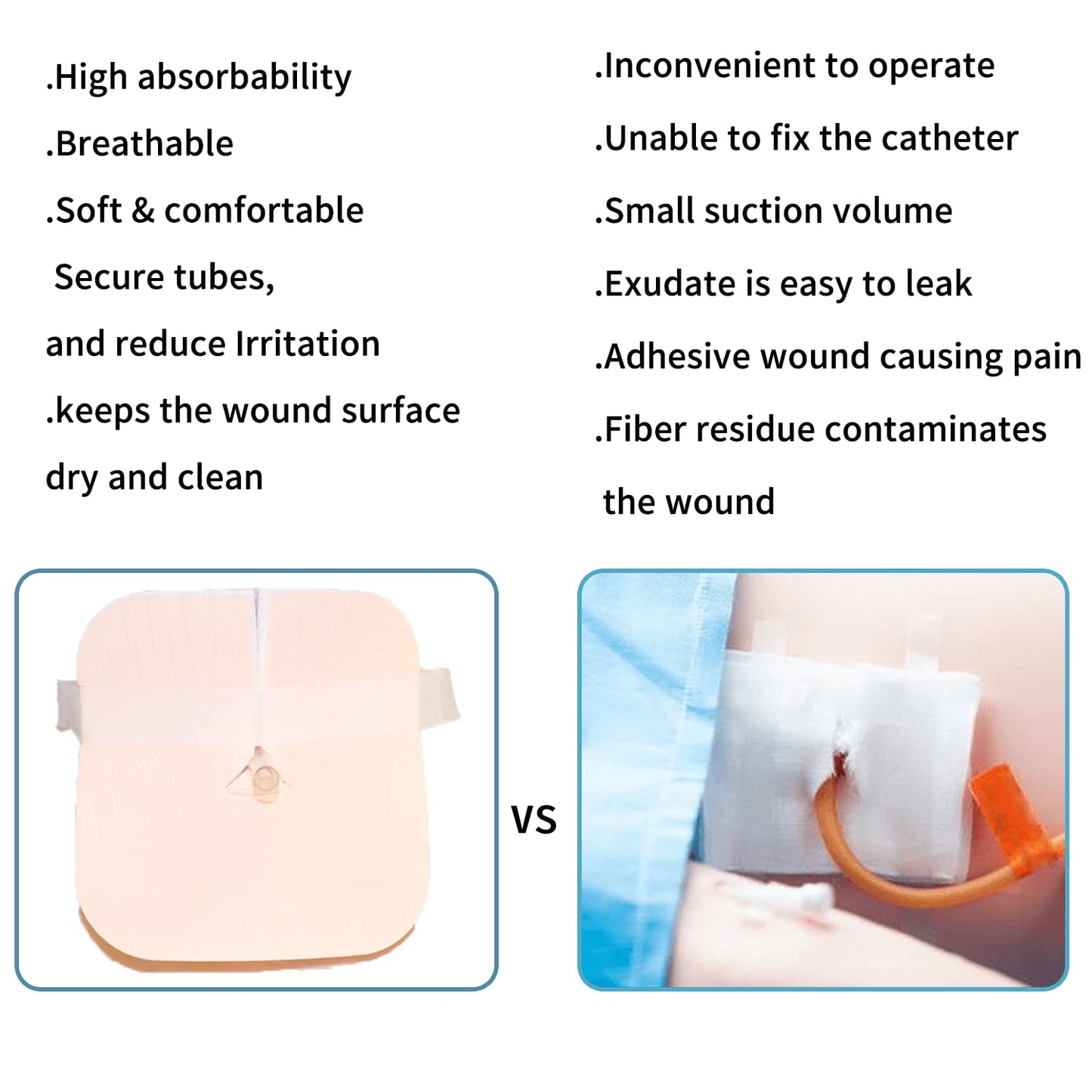 Dimora Fenestrated Foam Dressing, Non-Adhesive Tracheo Pads 4"x4" 10 Packs, Tracheostomy Supplies Hydrophilic Highly Absorbent Soft Wound Dressings, Secure Tubes and Absorb Leakage