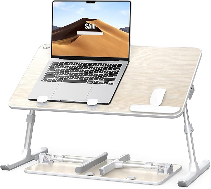 Laptop Desk for Bed, SAIJI Lap Desks Bed Trays for Eating Writing, Adjustable Computer Laptop Stand, Foldable Lap Table in...