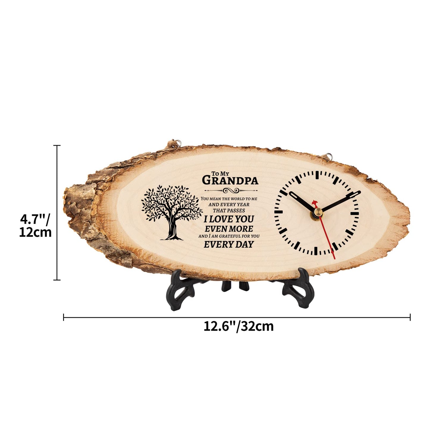 BeauGift Gifts for Grandpa Wooden Clock, Birthday Gifts for Grandpa from Granddaughter Grandchild, Best Grandpa Ever Gifts to My Grandpa Gifts
