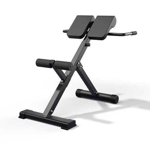 45-Degree Hyperextension Roman Chair - Adjustable Height and Back, Sturdy and Comfortable - Glute, Hamstring, and Ab Workouts - Foldable Sit Up Gym Bench for Home ★