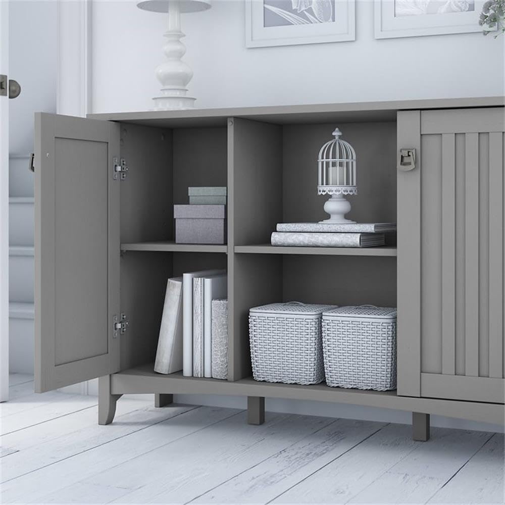 Bush Furniture Salinas Entryway Storage Set with Hall Tree, Shoe Bench and Accent Cabinet in Cape Cod Gray