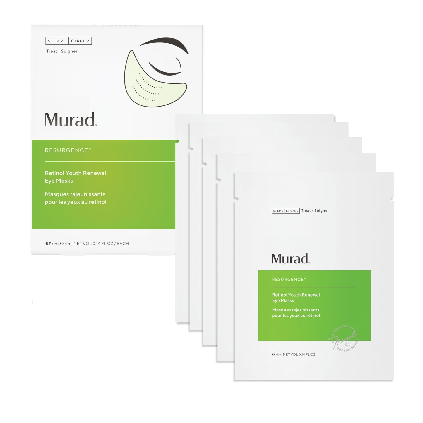Murad Dr. Zion Retinol Youth Renewal Eye Masks - No-Slip Under Eye Patches for Fine Lines, Wrinkles, Crows Feet and Puffy Eyes -