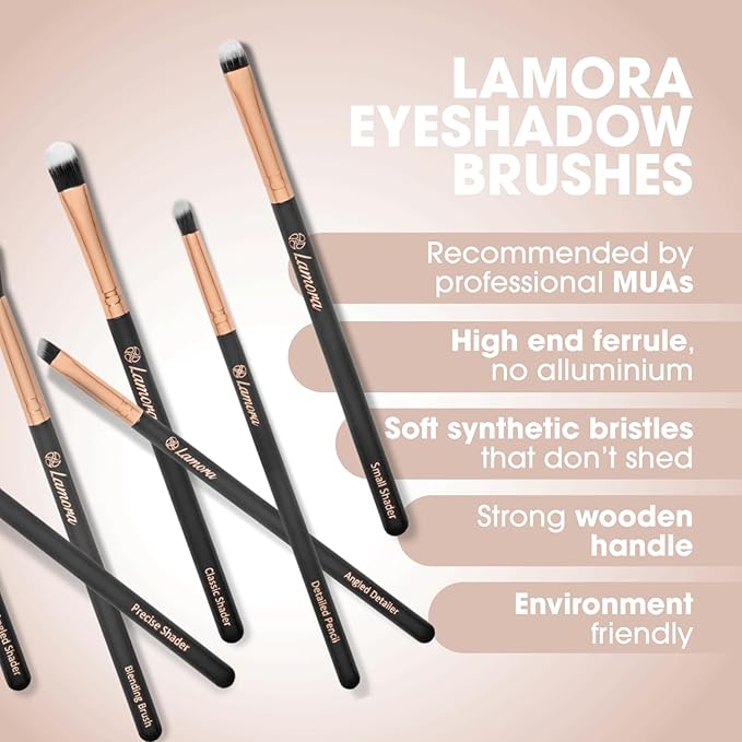 Eye Makeup Brushes Eyeshadow Brush Set - 7pcs Soft Synthetic Eyeshadow Blending Brush Kit - For Blending Eyeshadow, Eyeliner, Crease, Eyebrow - Long Lasting, Apply Better, Flawless Look Makeup