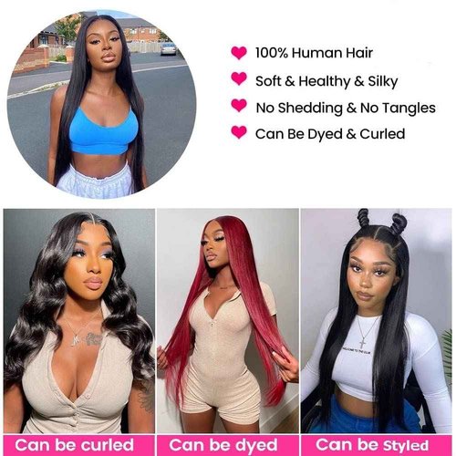 QIYING 12A Human Hair Bundles 18 20 22 Inch Straight Human Hair 100% Unprocessed Brazilian Virgin Weave Hair 3 Bundles Deals