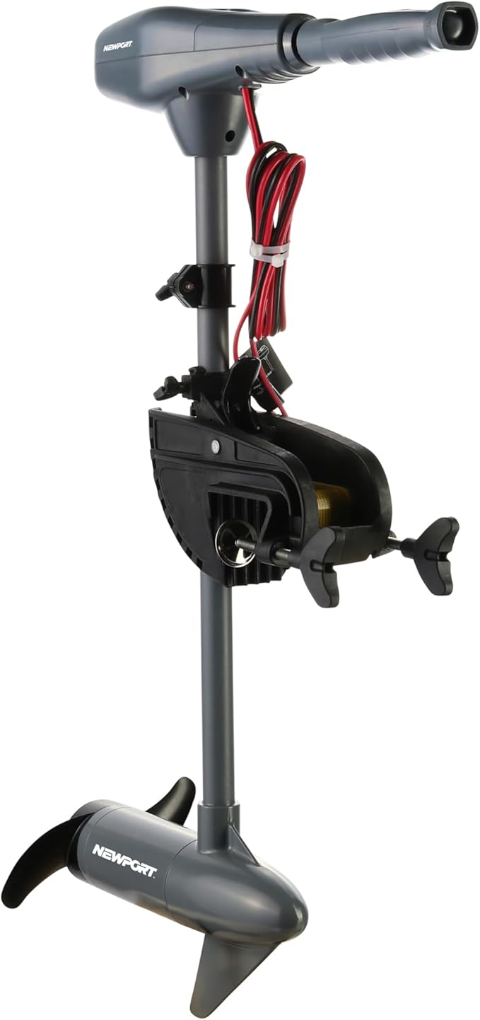 Newport Kayak Series 55lb Thrust Transom Mounted Saltwater Electric Trolling Motor w/LED Battery Indicator (24" Shaft)
