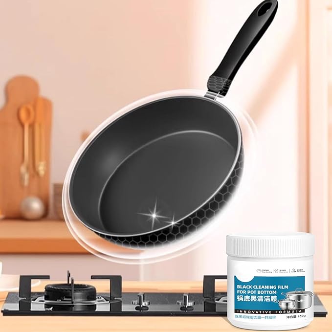 Burnt Pan Cleaner, Safe & Easy Application, 260g, Cookware Degreaser Paste, Cookware Deep Cleaning Paste, Stubborn Oil Removal, Powerful Degreasing Formula, for Stove, Oven, Grill, Cooktop, Microwave