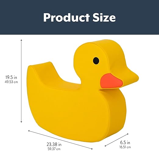 Children's Factory Disco The Duck Rocker, Yellow Foam Kids Stool, Toddler Soft Seating Chair for Daycare, Preschool and Home, Lightweight and Easy to Clean, Little Explorers Collection