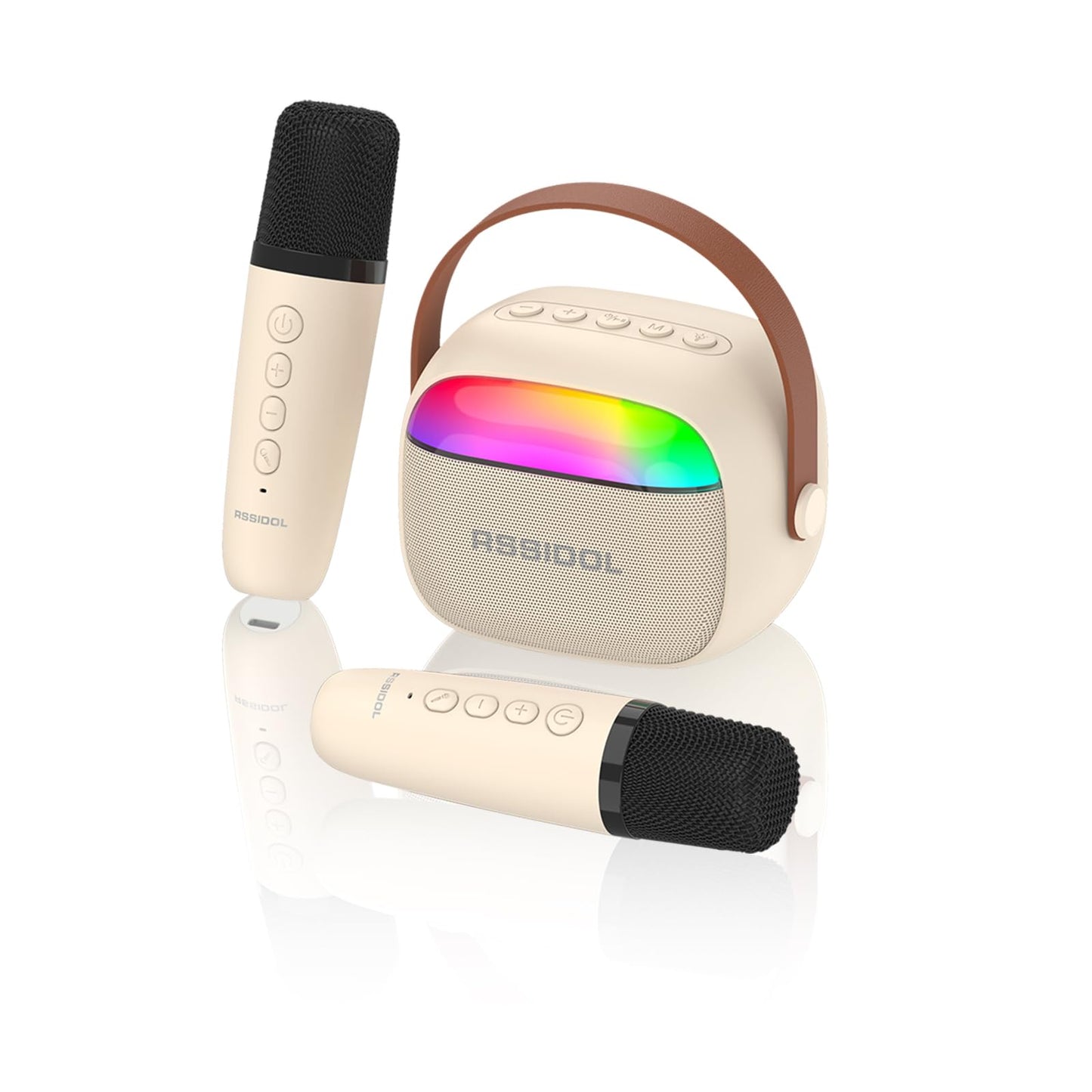 Mini Karaoke Machine for Kids with 2 Wireless Microphones Portable Small RGB Bluetooth Speaker Toys Birthday Gifts for 3 4 5 6 7 8+ Year Old Girl Boys