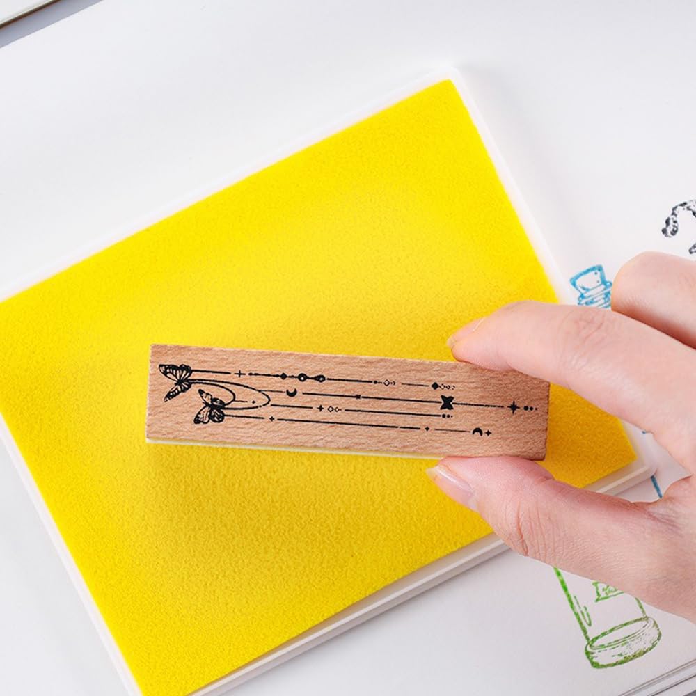 GTLZLZ Large Ink Pad for Rubber Stamps, 5" x 4" Washable Craft Stamp Pad for Kids, Fingerprint Ink Pad for Paper, Scrapbooking, Wood Fabric (Wine RED)