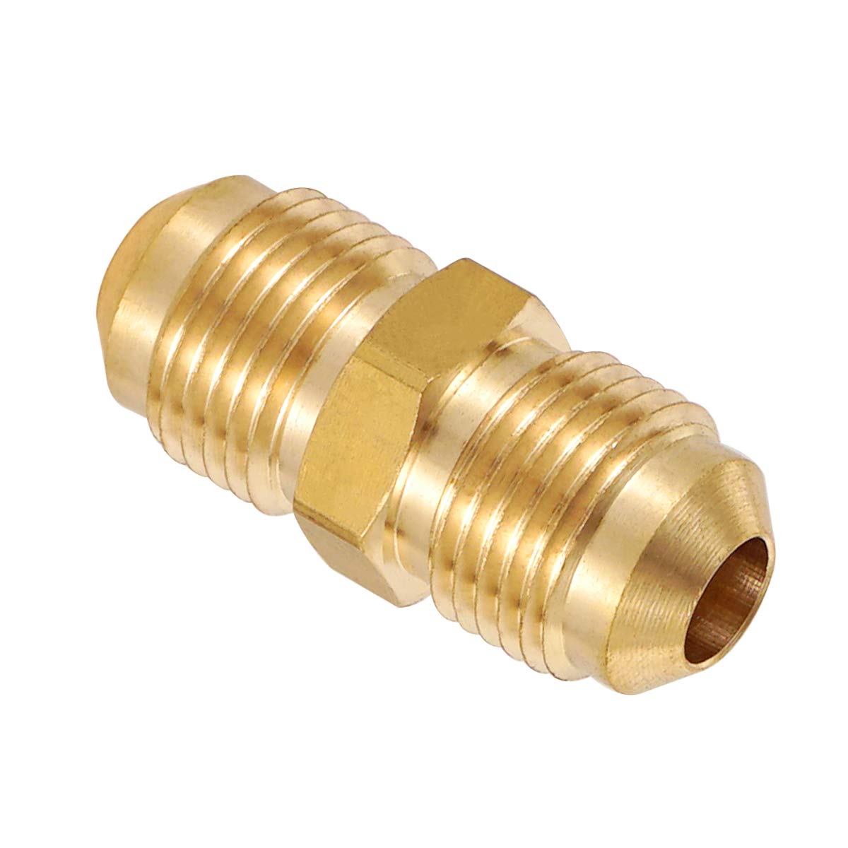 Breezliy 3/8" Male Flare x 3/8" Male Flare Connector Gas Adapter Union Brass Tube Coupler Pipe Fitting (2PCS)