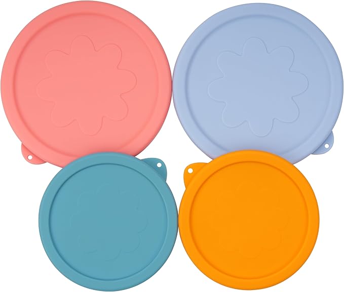 2 Cup 4 Cup Silicone Replacement Lids Storage Cover for Anchor Hocking Glass Bowls (Container not Included) 4 Pack Microwave, Dishwasher and Freezer Safe