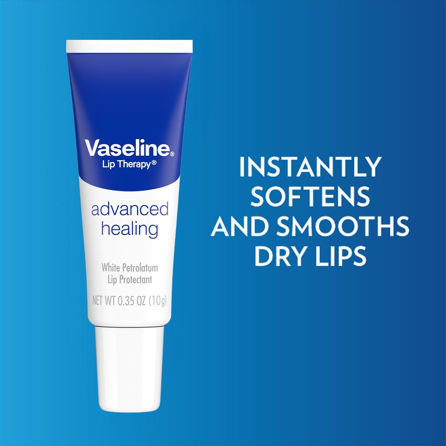 Vaseline Lip Therapy Lip Balm Tube, Advanced Healing Lip Moisturizer, 0.35 Ounce (Pack of 12)