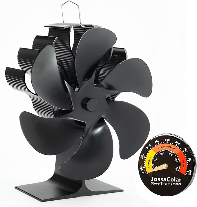 JossaColar Wood Stove Fan Heat Powered Fireplace Fan Non Electric, Thermal Fan for Wood Burning Stove//Log Burner, w/Stove...