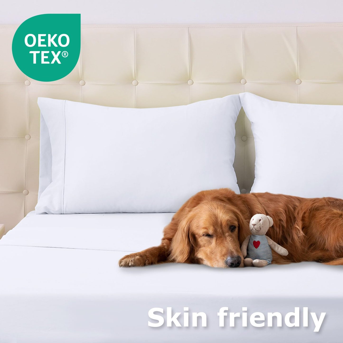 Homilay Twin Size Bed Sheet Set - 3 Piece Soft Microfiber Sheets with Deep Pockets, Cooling Technology, and Wrinkle-Free Pillowcase. Hotel-Quality, Durable Bedding, Brilliant White