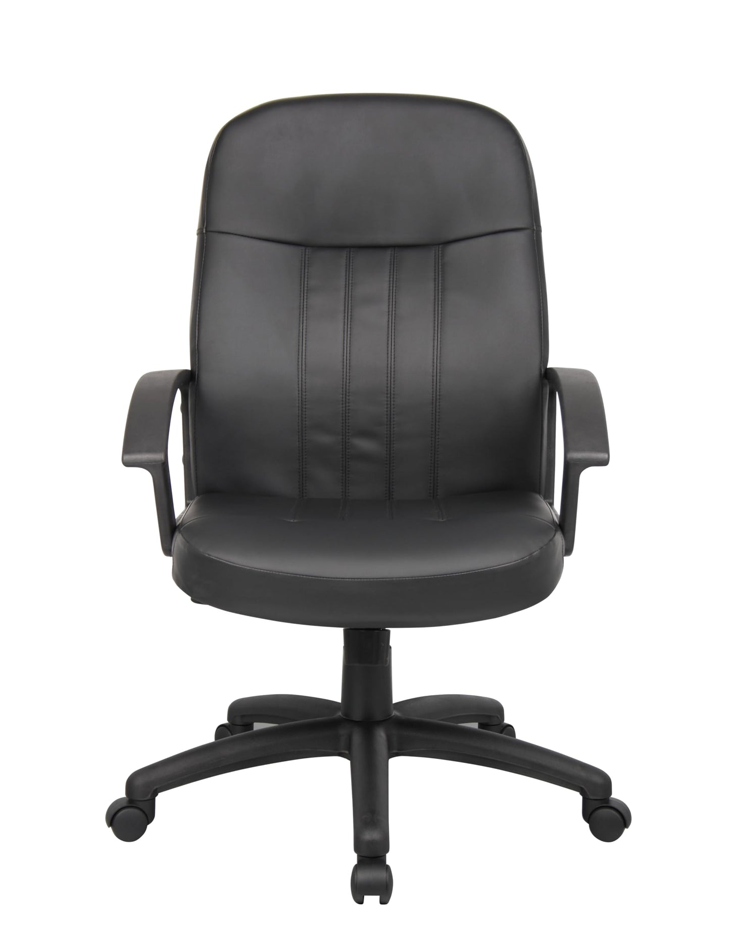 Boss Office Products B8106 Executive Leather Budged Chair in Black, Mid-Back