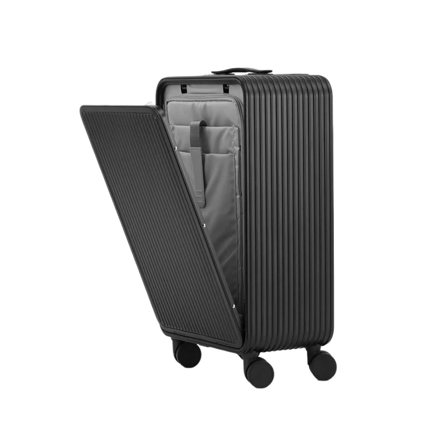 MUdson Trunk Suitcase 17""20""24 Inch Men's All Aluminum Magnesium Alloy Trolley Case Front Opening Boarding Box Rolling Luggage Durable (Color : NO-3, Size : 17"")