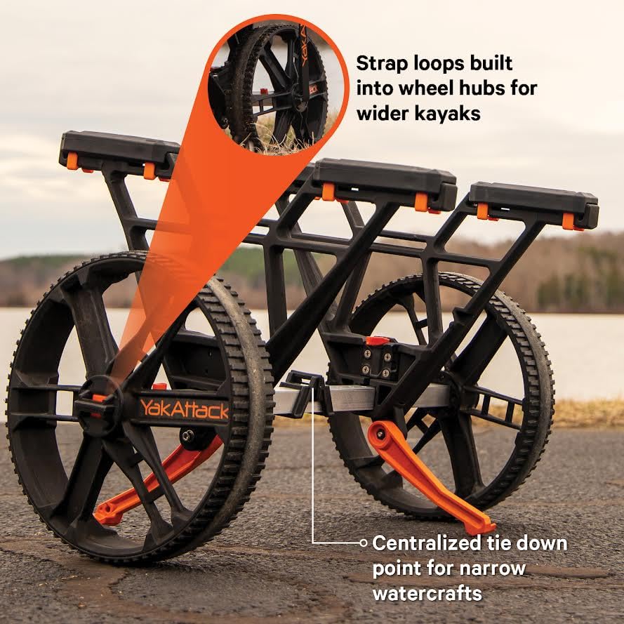 YakAttack Kayak Carts with Adjustable Frame & Wheel Options | All-Terrain, Sand & Solid Tire Variations | Durable Folding ...