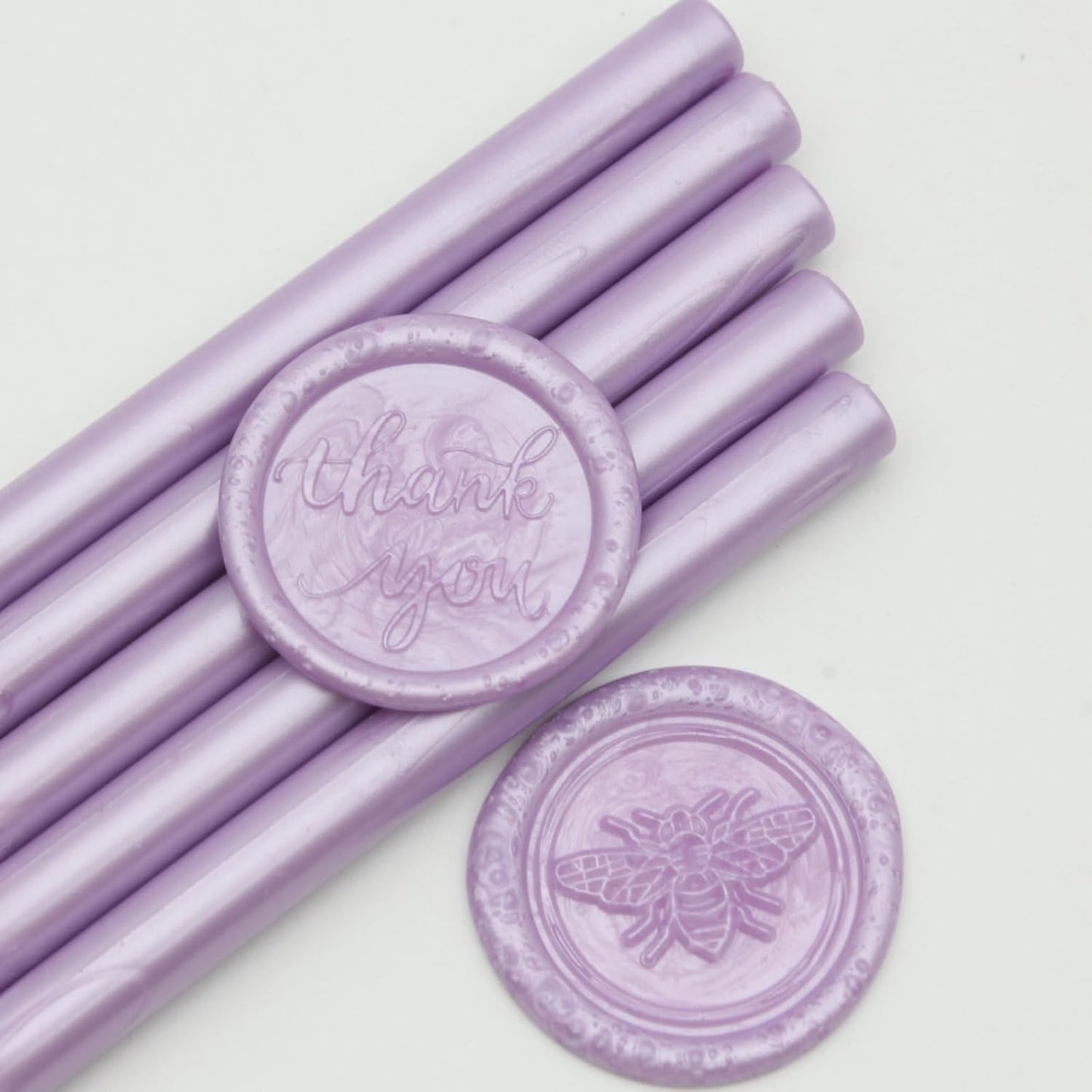 52pcs Lilac Purple Wax Sealing Sticks, Andotopee Glue Gun Wax Seal Sticks for Wax Seal Stamp, Premium Sealing Wax for Envelope Seal Wedding Invitation Craft Adhesive, Great Gift Ideas (Mini Size)