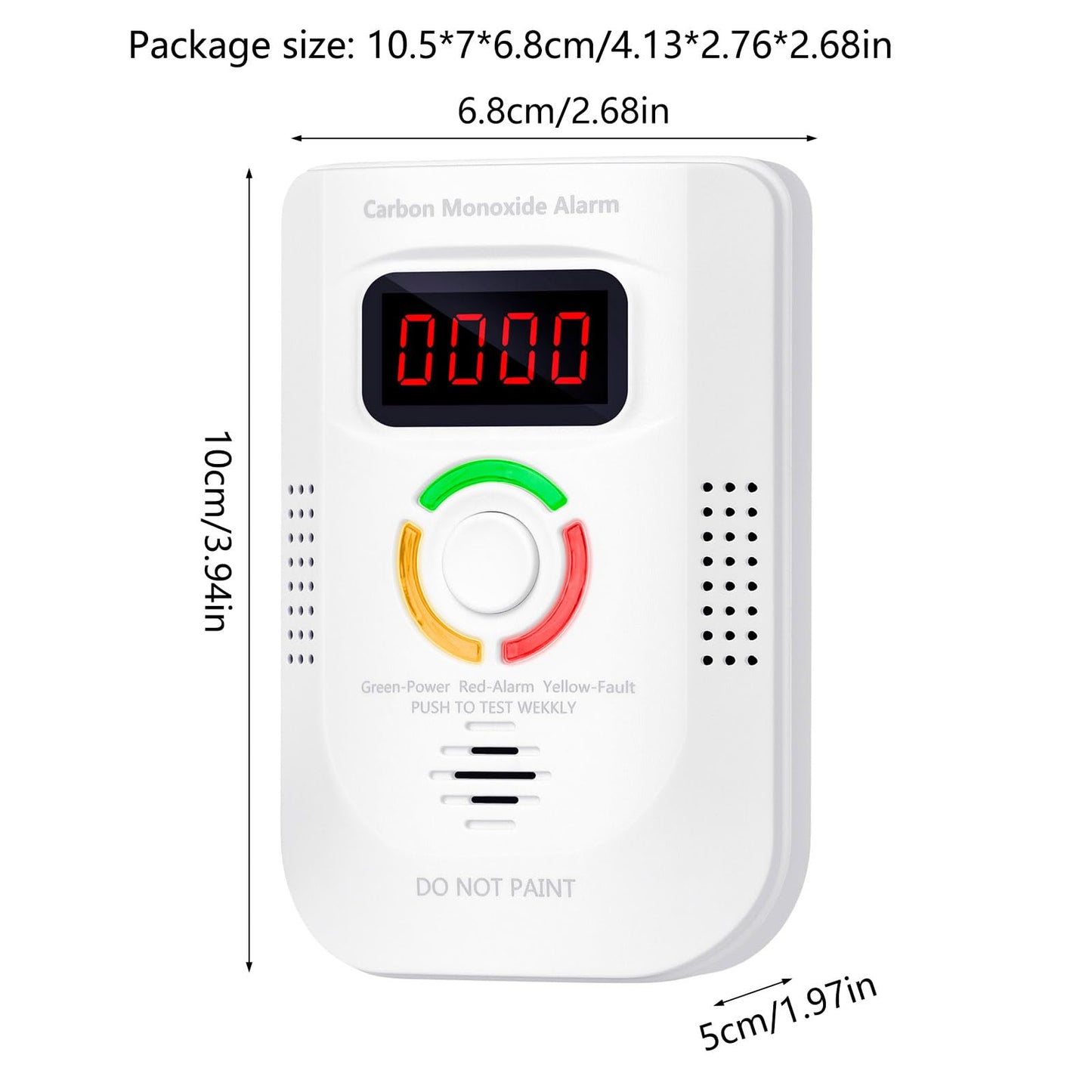 Advanced Detection Device with Alerts Systems Home Safe Carbon Monoxide Alarms ABS for Indoor Air Assurances Office Hotel Alarm