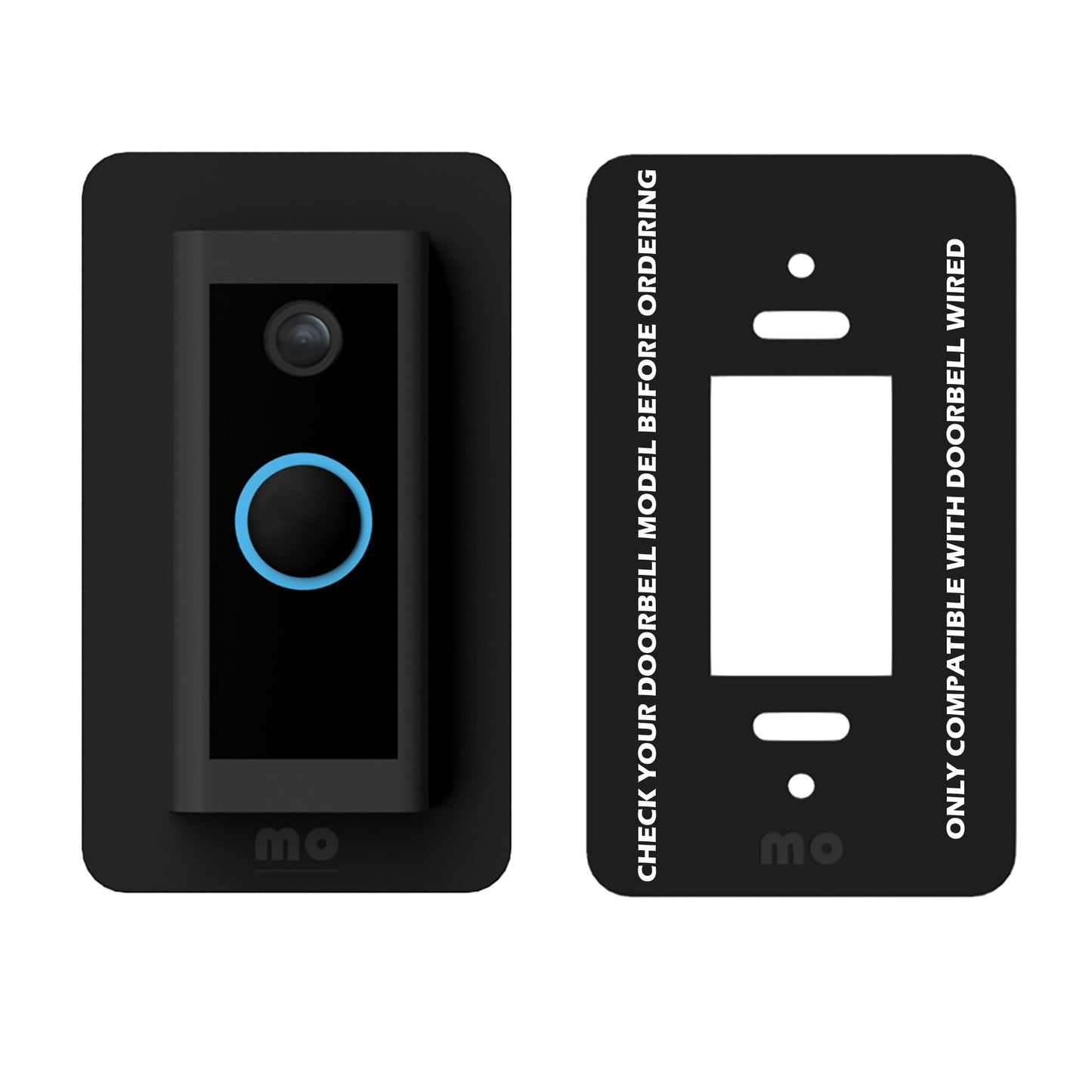 Mars Outpost Non-Adhesive Wall Plate Compatible With Video Doorbell Wired Mount Back-Plate Covers Holes Scratches Video Door Bel