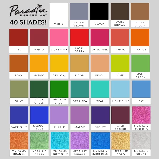 Mehron Makeup Paradise Makeup AQ Pro Size | Stage & Screen Performance, Face & Body Painting, Beauty, Cosplay, and Halloween | Water Activated Face Paint, Body Paint 1.4 oz (40 g) - Violet