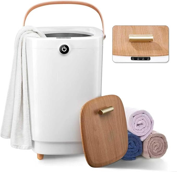 Towel Warmers for Bathroom Bucket，Luxury Large Spa Towel Hot Warmer Bucket Style-Hot Towels in 10 Minutes-Fits Up to Two 40"X70" Oversized Towels - Bathrobe, Towel, Blanket-Yellow