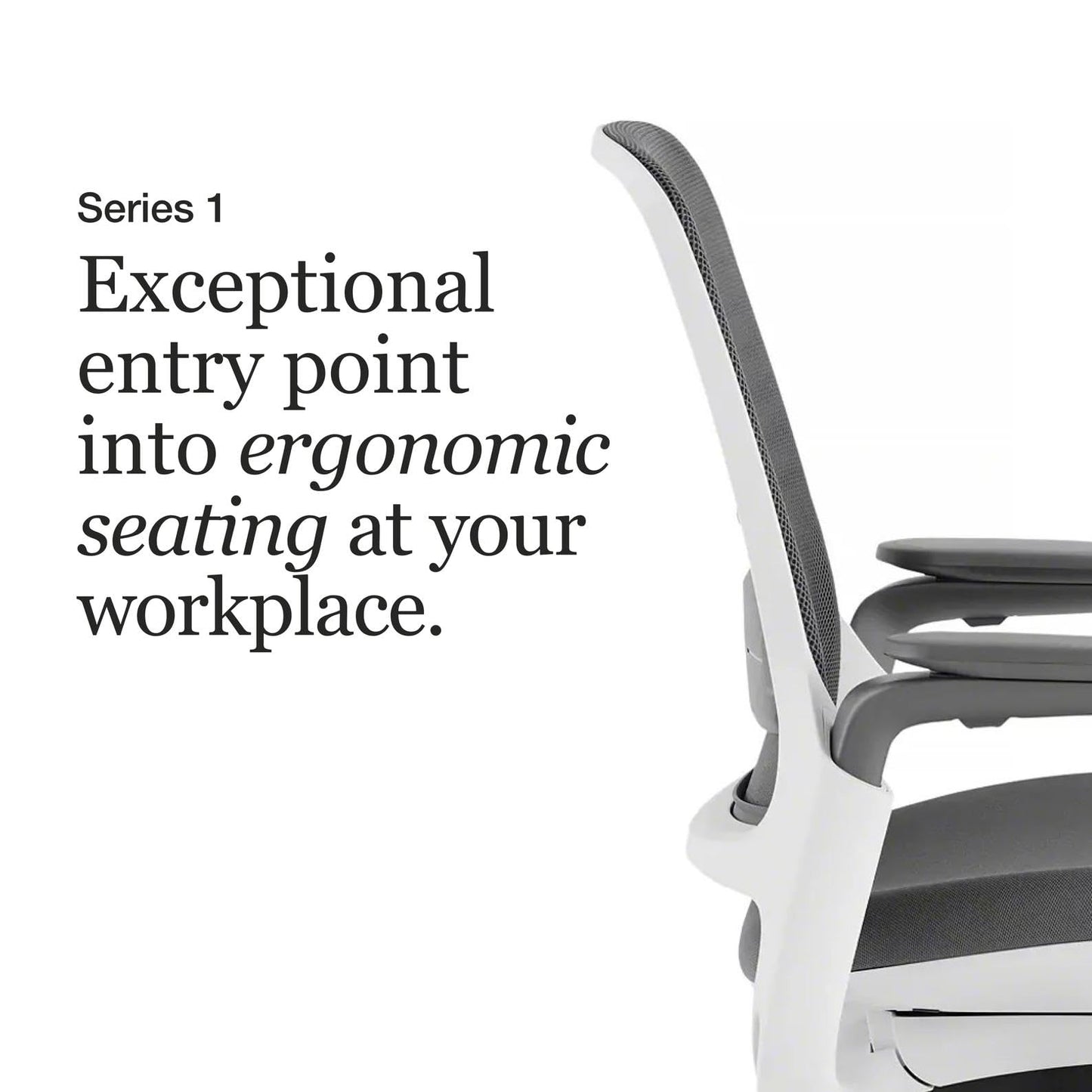 Steelcase Series 1 Office Chair - Ergonomic Work Chair with Wheels for Carpet - Helps Support Productivity - Weight-Activated Controls, Back Supports & Arm Support - Easy Assembly - Graphite, Light