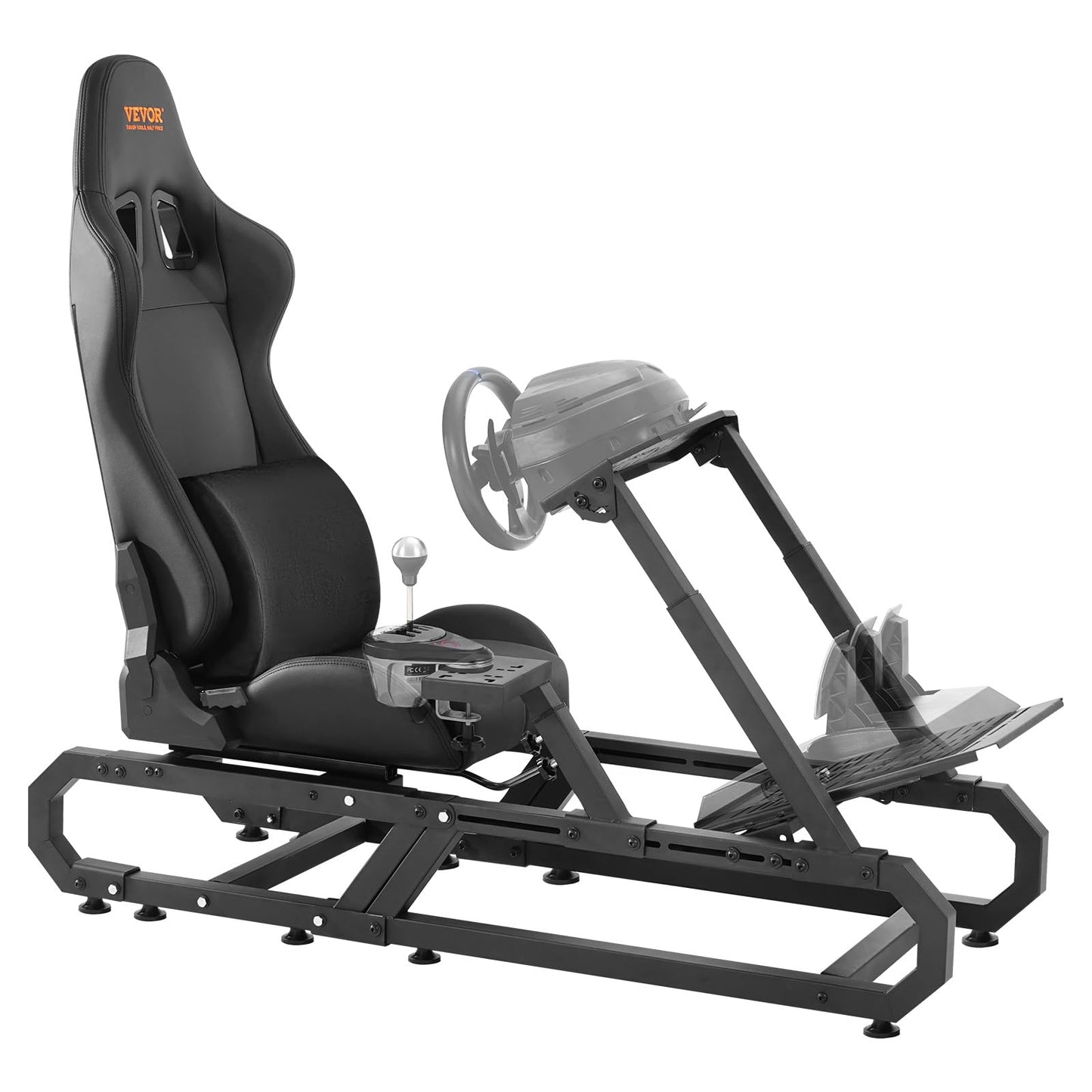 VEVOR Gaming Racing Wheel Stand, Compatible with Logitech G923/G920/G29 & Thrustmaster T248P, Heavy-Duty Adjustable Steering Wheel Stand Cockpit, 330 lbs Capacity, Compact for Sim Racing